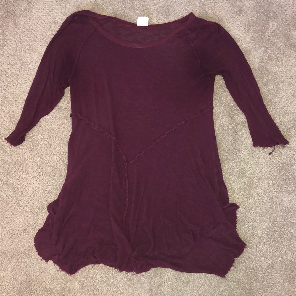 3/4 sleeve shirt (purple)